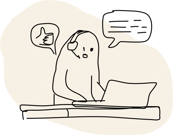 Illustration of a student writing a message
